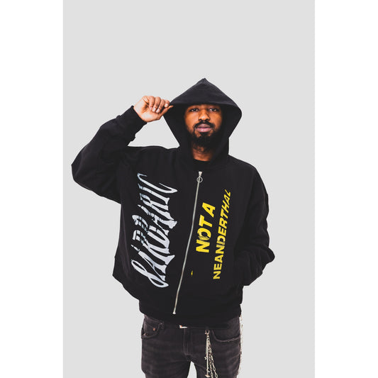 “NØ DUMMY” CROPPED HEAVY COTTON HOODIE