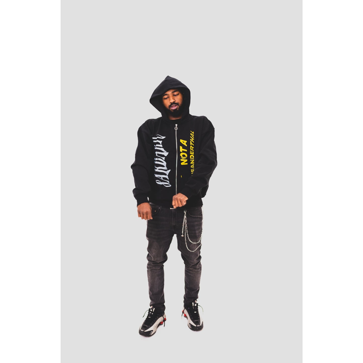 “NØ DUMMY” CROPPED HEAVY COTTON HOODIE
