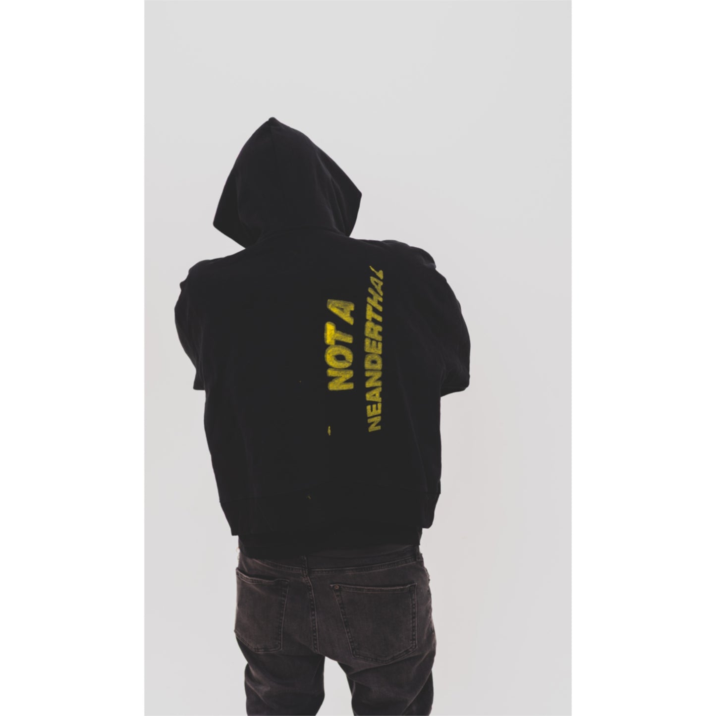 “NØ DUMMY” CROPPED HEAVY COTTON HOODIE